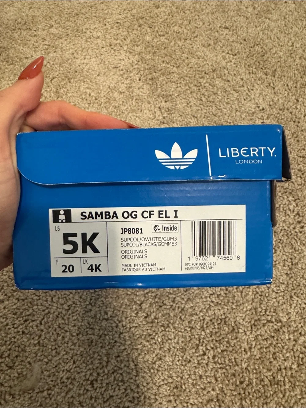 adidas Kids Sneakers with Blue Floral Accents